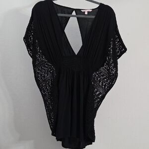 Victoria's Secret Black Crochet Swim Cover-Up